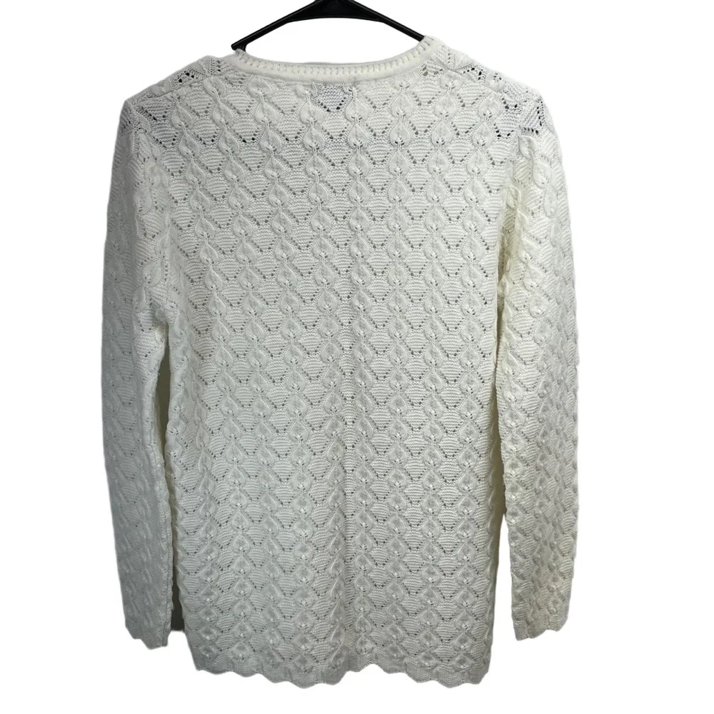 Vintage British Vogue Womens‎ Off White Cottagecore WINTUK Cardigan